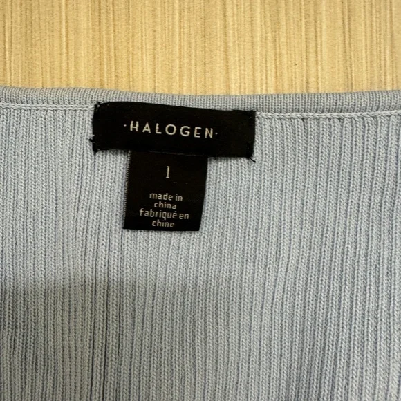 Halogen Light Blue Ribbed V-Neck Tank - Picture 3 of 3